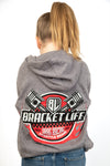 BracketLife Brand piston design on grey youth hoodie