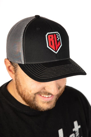 BracketLife crest logo embroidered on black and grey hat